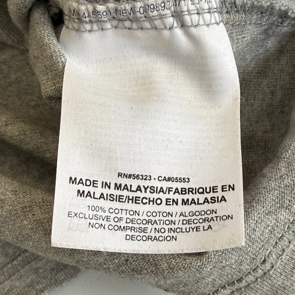 Nike Heather Gray Cropped Tee with Pink Logo Women’s Size M